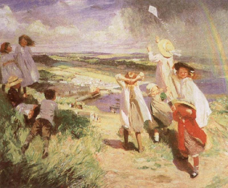 Laura Knight Flying the Kite oil painting image